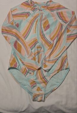 Striped Pastel One-Piece Swimsuit